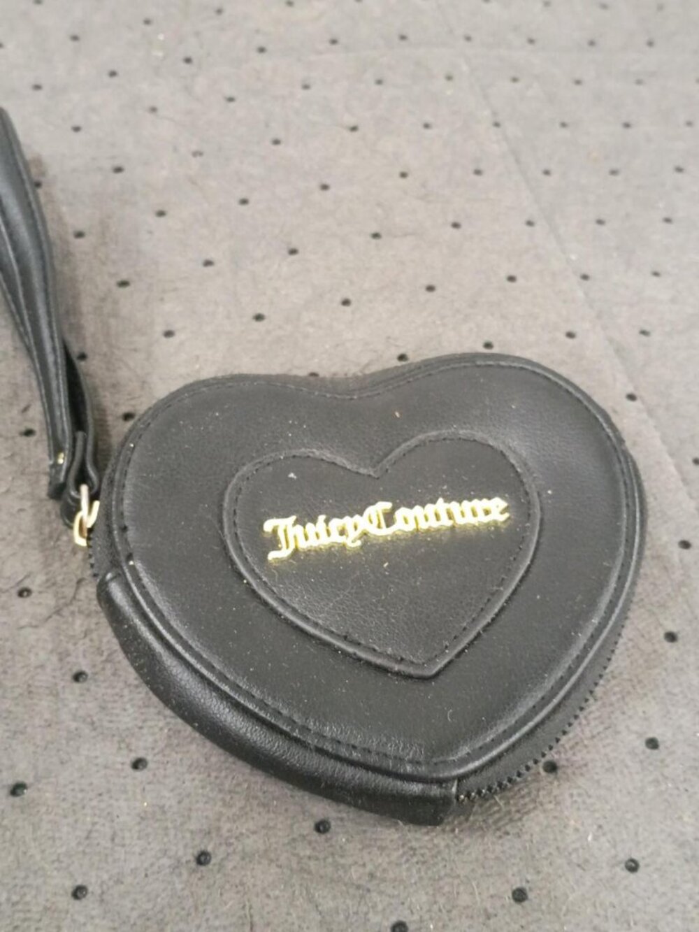 Juicy Couture Black Heart Shaped Purse Gold Logo